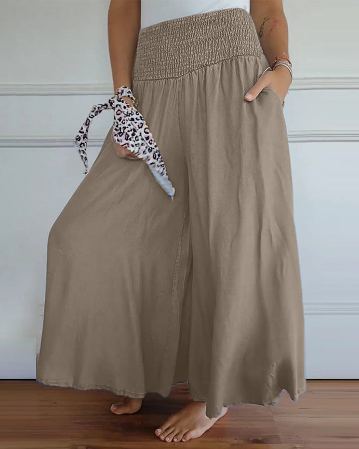 Drune | Hose mit Elastischem Bund und Weiten Beinen
