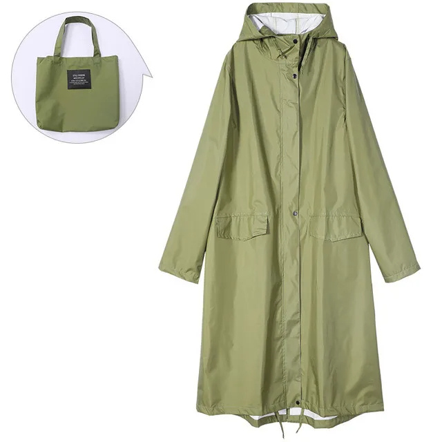 Damen Regenjacke Wasserdicht Lang Leicht mit Kapuze