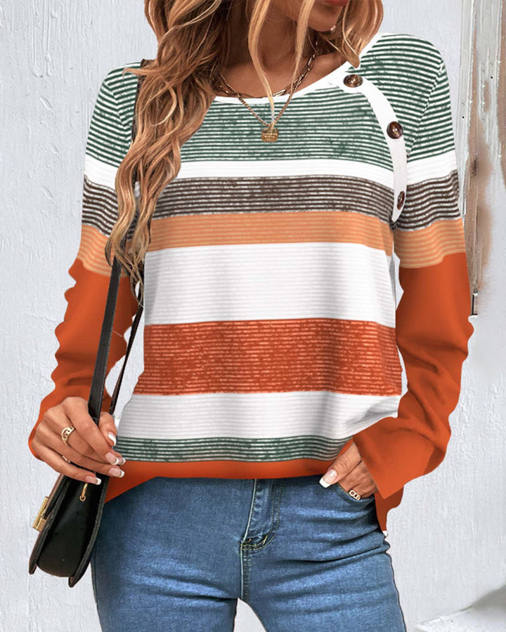 Drune | Colorblock Top mit Raglanärmeln