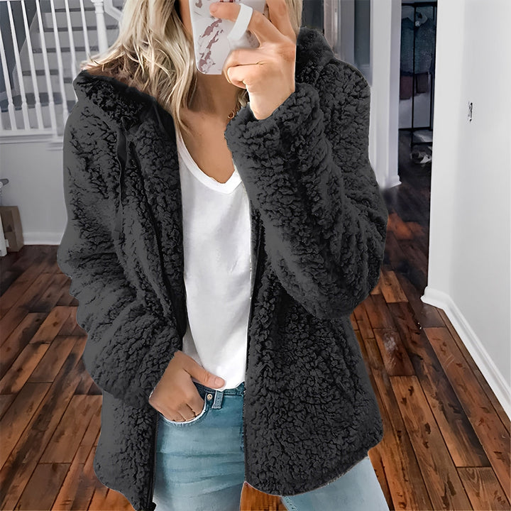 Drune | Lässige Teddy-Fleece-Hoodie-Jacke für Frauen