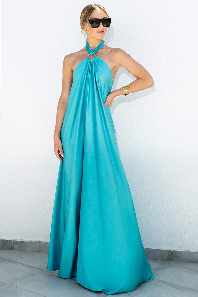 Drune | Satin Halter Neck Maxi Dress für Frauen