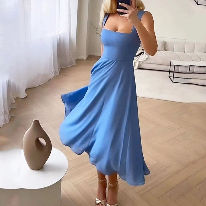 Drune | Damenmode, Elegante, Ärmellose, Einfarbige Kleider
