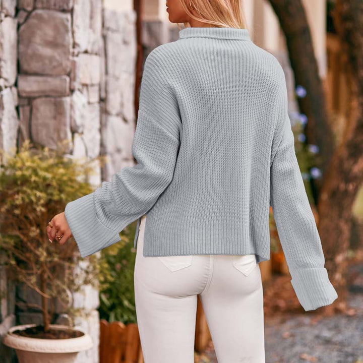 Drune | Schlichter Einfarbiger Strickpullover Für Damen