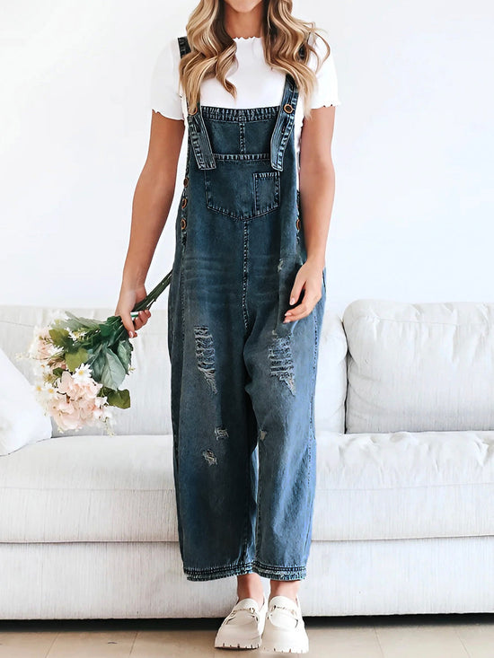 Drune | Damen Lockere Denim Overall Komfortabel & Stilvoll