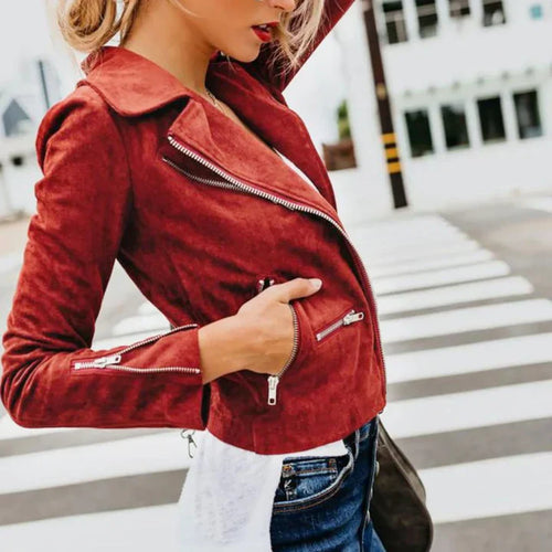 Drune | Faux-Motorrad-Stil Lederjacke Damen Robbie
