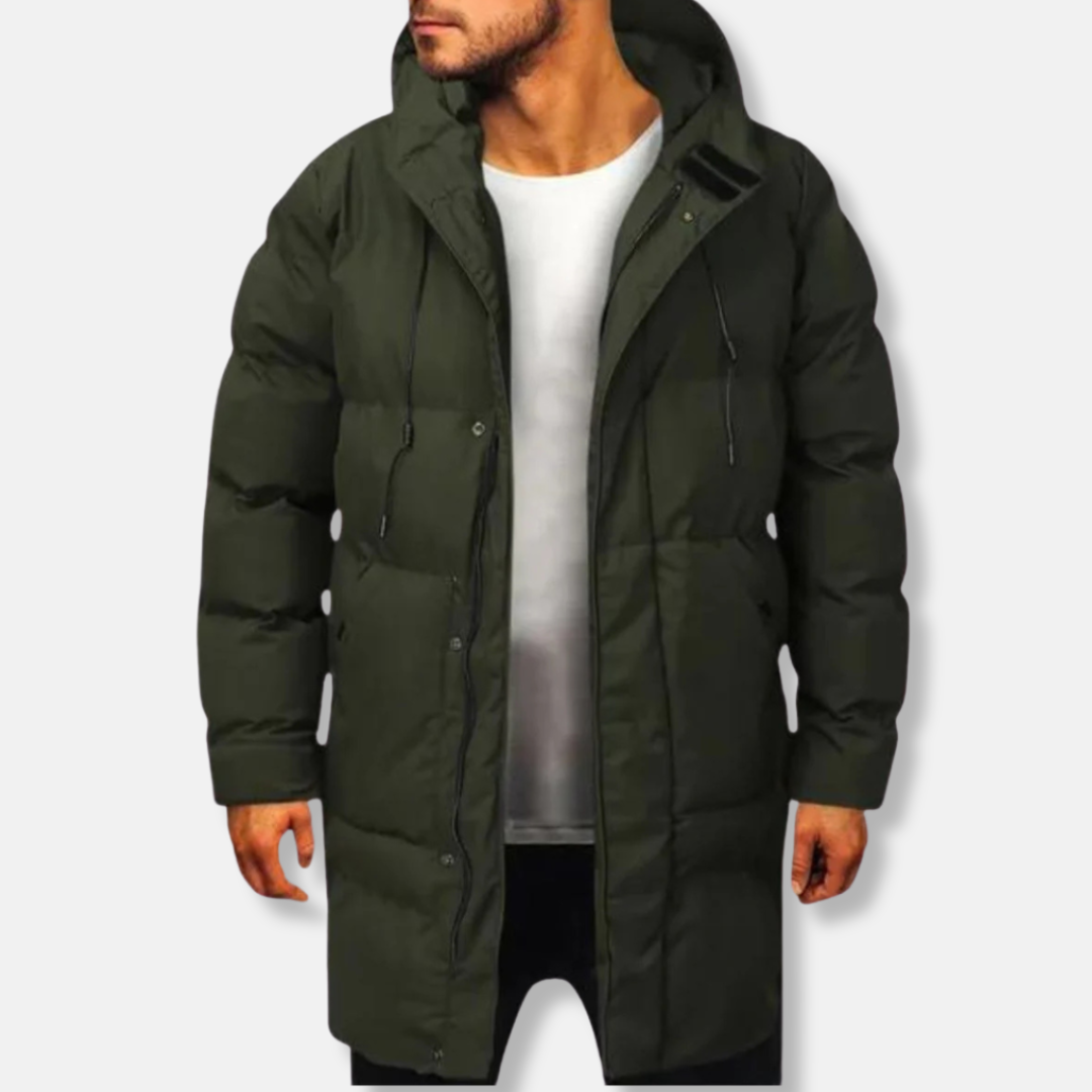 Drune | Pufferjacke - isoliertes Material - normale Passform - mittlere Oberschenkellänge - mit Kapuze