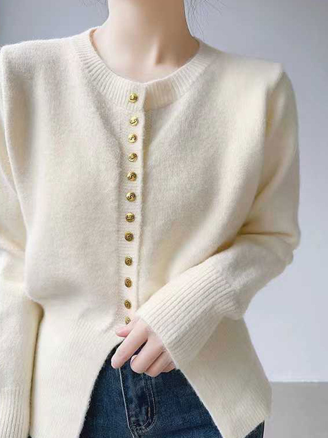 Drune | Strickjacke mit goldenen Knöpfen für Damen
