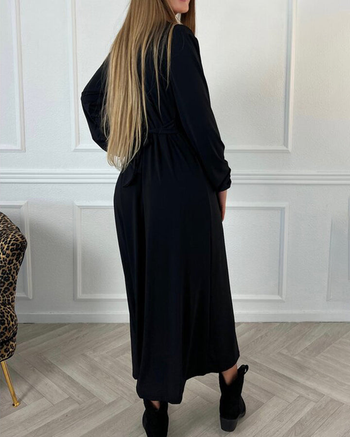 Drune | Einfarbiges Kleid mit Langen Ärmeln