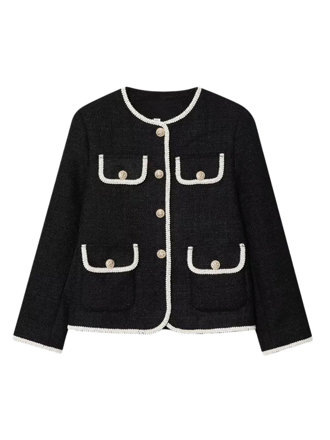 Drune | Kurze Jacke für Damen mit dekorativen Knöpfen Alida