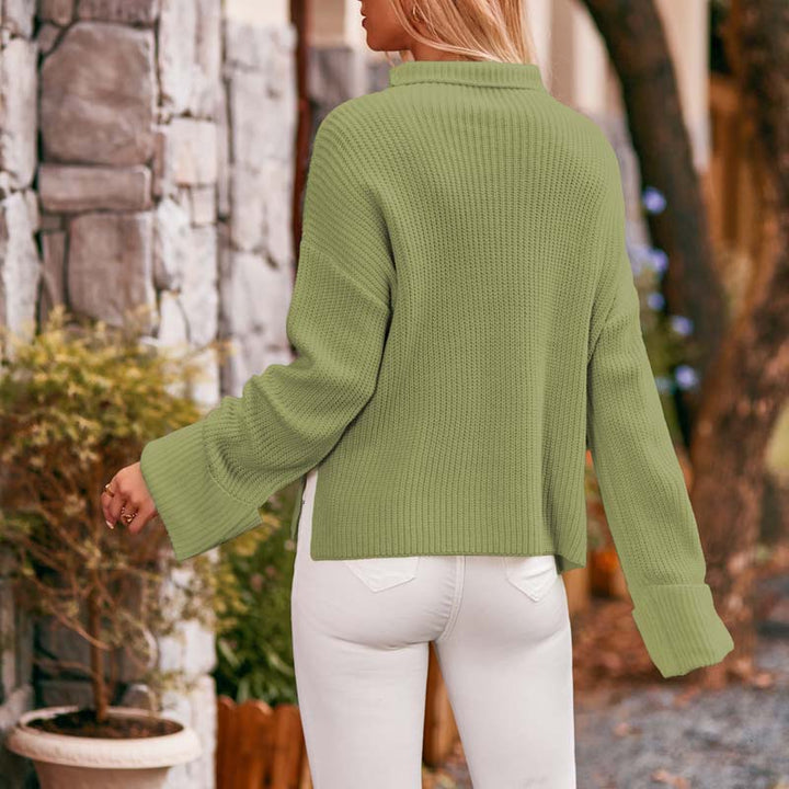 Drune | Schlichter Einfarbiger Strickpullover Für Damen