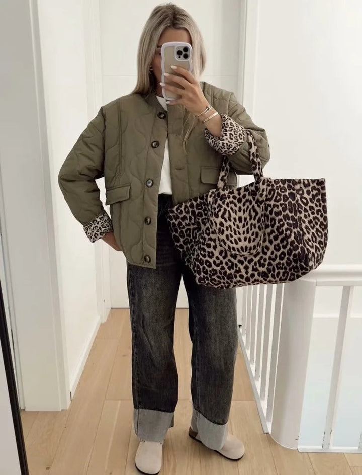 Drune | Mit Leopardenfutter gep padded Jacke für Damen