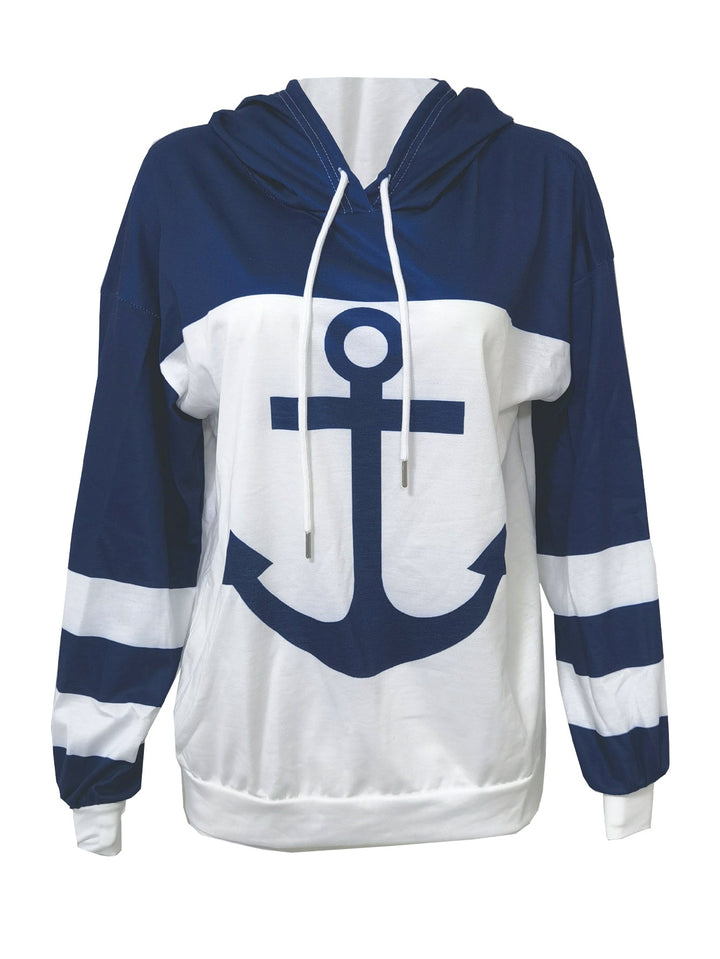 Drune | Colorblock-Hoodie mit Anker-Print