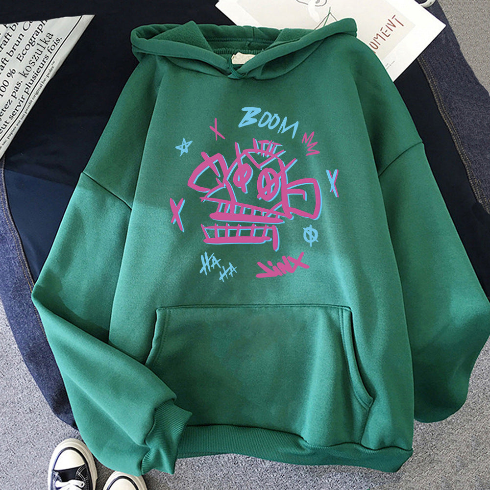 Drune | Arcane Hoodie Harajuku Stil Jinx und Ekko