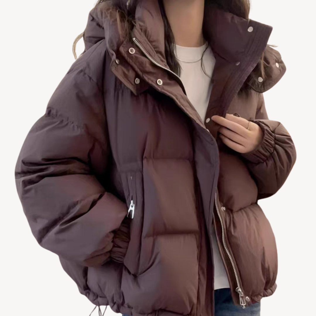 Drune | Übergroße Damen Pufferjacke mit Hohem Kragen und Reißverschluss