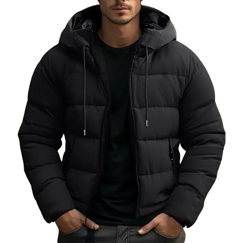 Drune | Puffer Jacke mit Kapuze und Reißverschlusstaschen - Winterjacke