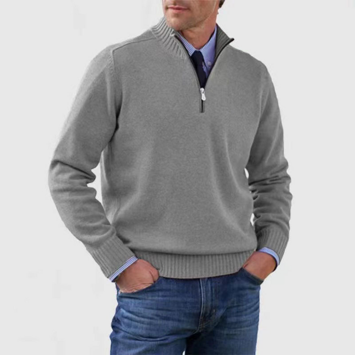 Drune | Eleganter Pullover für Herren mit halbem Reißverschluss