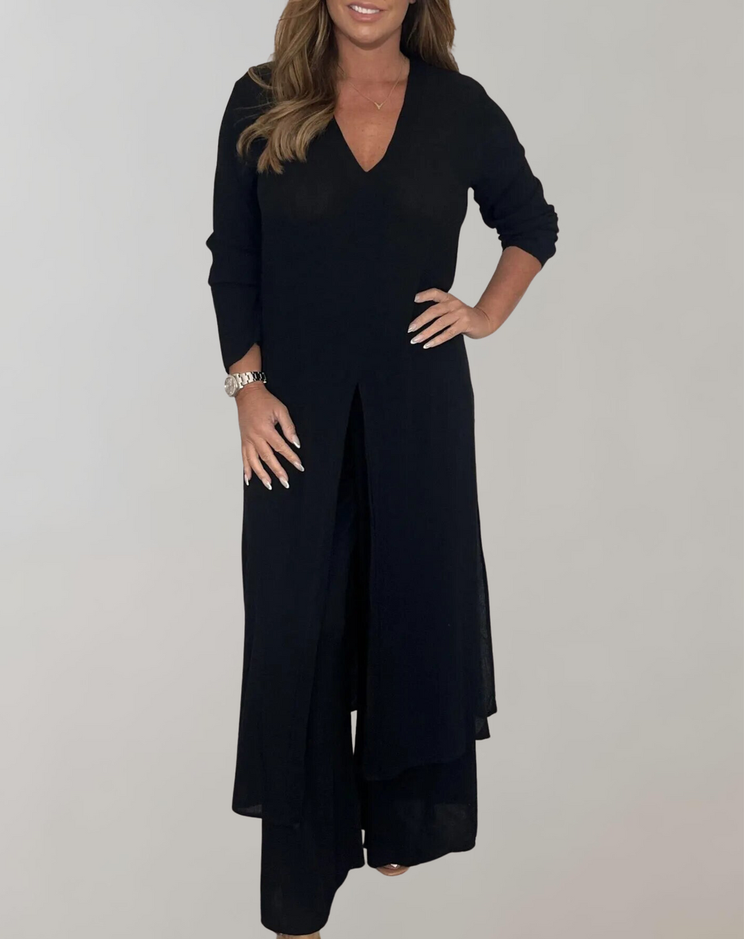 Drune - Langes Top mit elegantem hohem Schlitz