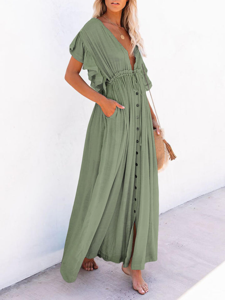 Drune | Stil Maxi Kleid mit Flatterärmeln für Frauen
