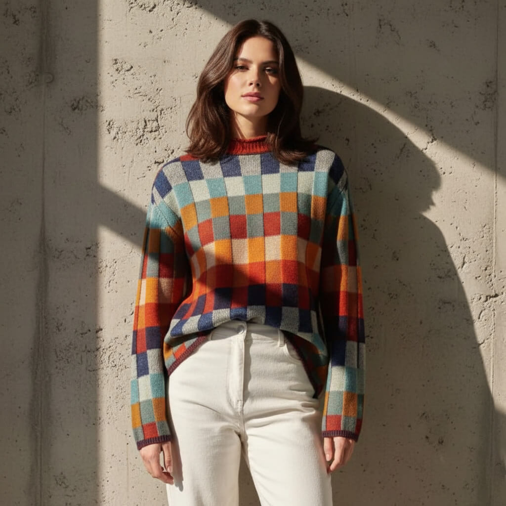 Drune | KARIERTER MERINOWOL-PULLOVER