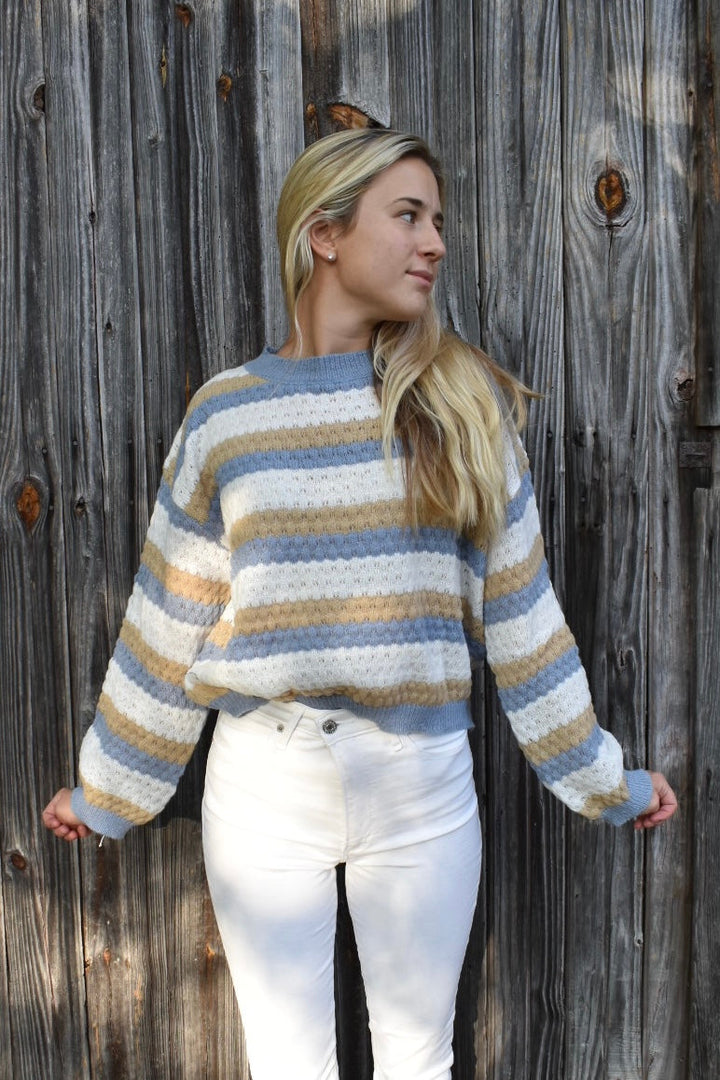 Drune | Bequemer gestreifter Strickpullover ideal für den Winter
