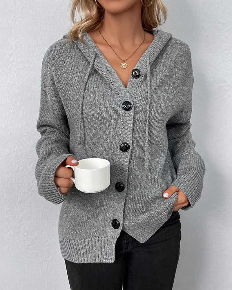 Drune | Strickjacke mit Kapuze und Schnürsenkeln