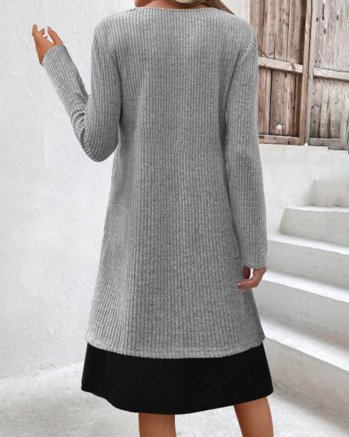 Drune | Rippenkleid mit Langen Ärmeln