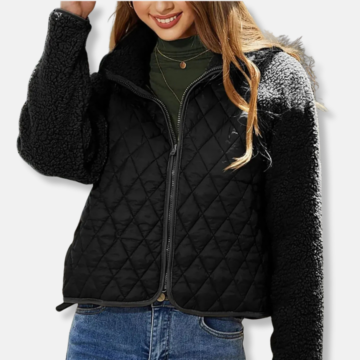 Drune | Gepolsterte Jacke Sherpa Ärmel Gekürzter Lässiger Schnitt Stehkragen