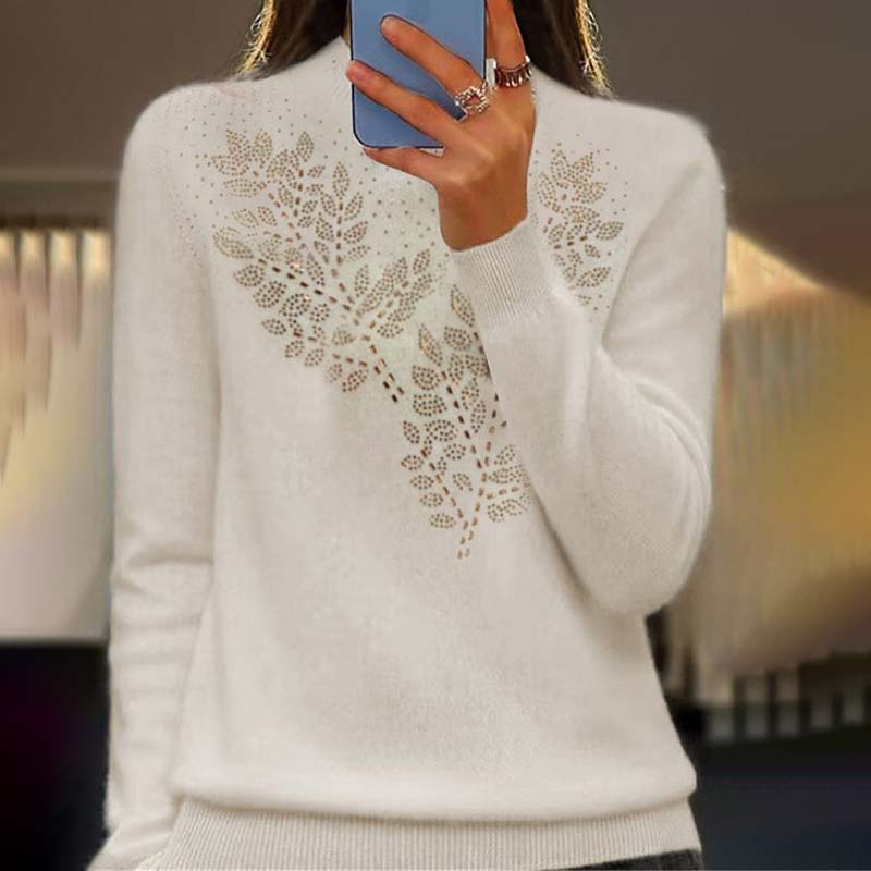 Drune | Strickpullover Mit Zartem Blättermuster