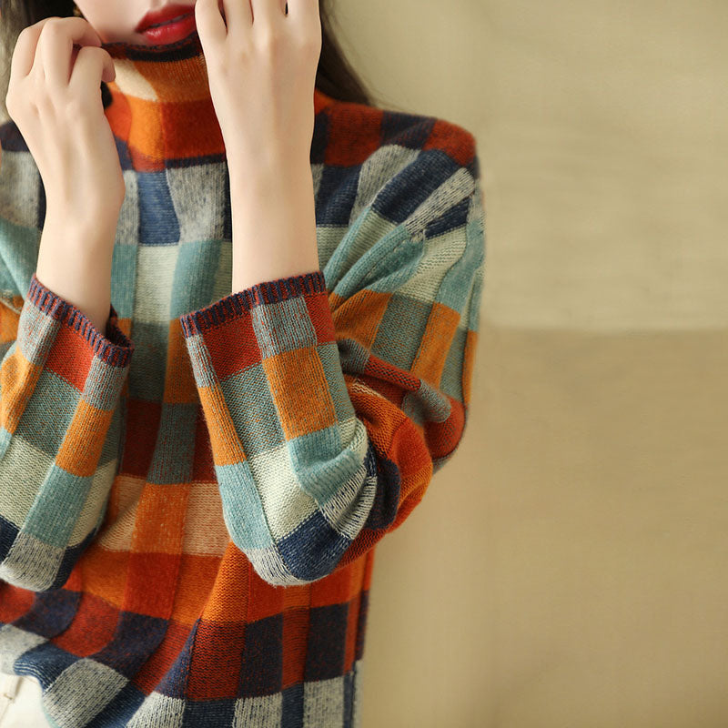 Drune | Bunter Karierter Strickpullover