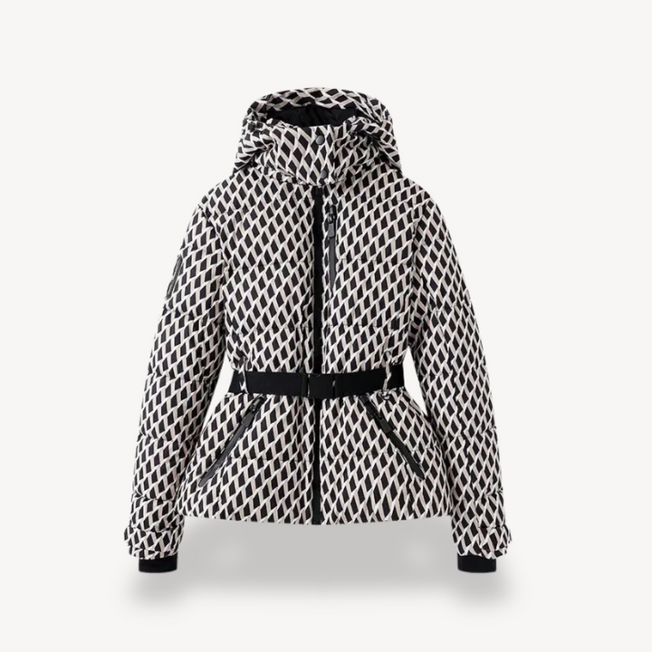 Drune | Damen Gepolsterte Daunenjacke mit Kapuze und Gürtel Gemütlicher Stil