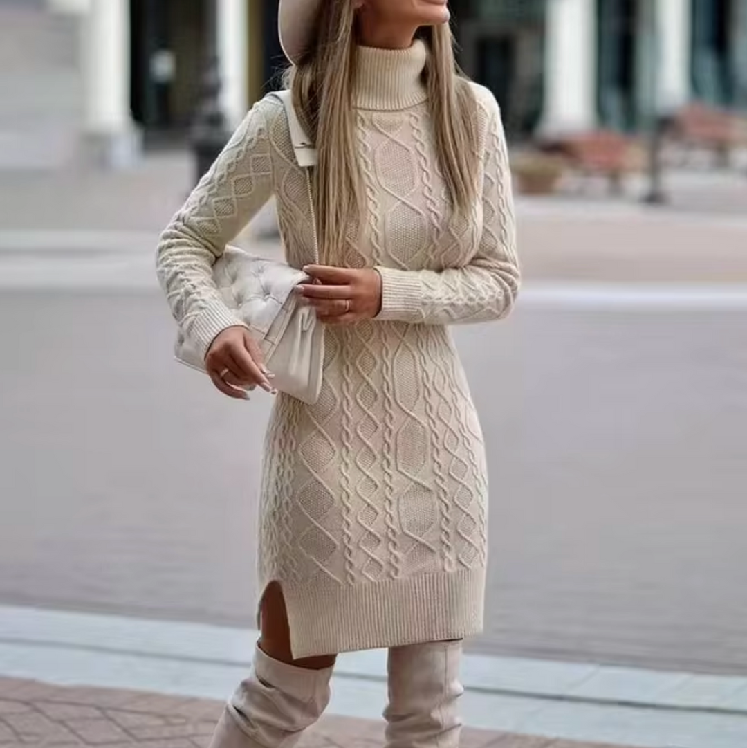 Drune – Gestricktes Rollkragen-Pulloverkleid