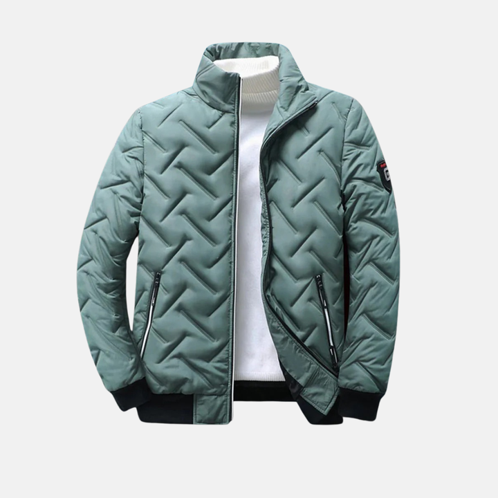 Drune | Steppjacke - Standardpassform - Isoliertes Zickzack-Design - Hoher Kragen - Reißverschlusstaschen