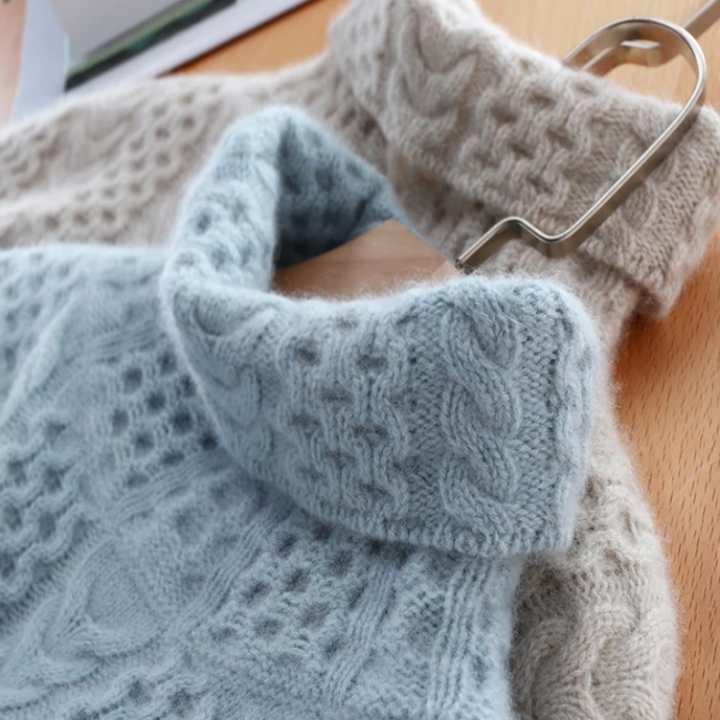 Drune | Luxuriöser Kaschmir-Rollkragenpullover mit Karomuster