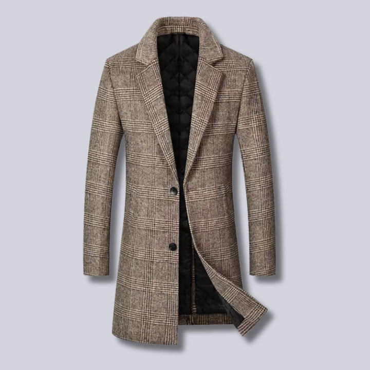 Drune | Karierter Woll-Trenchcoat