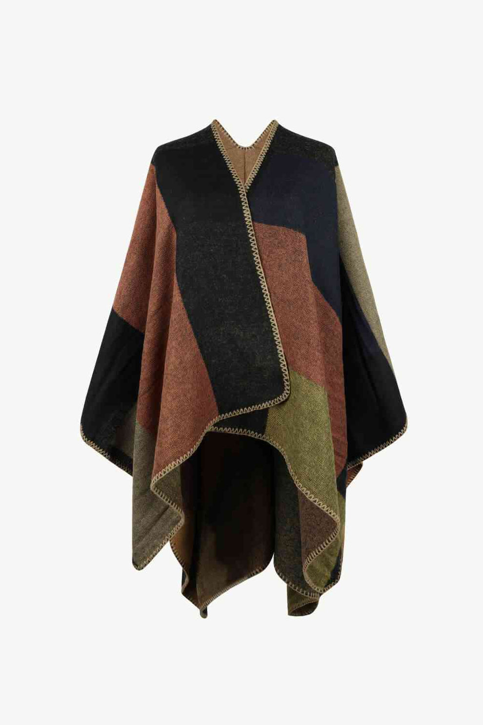 Drune | Poncho Mit Offenem Design Und Satten Farbtönen
