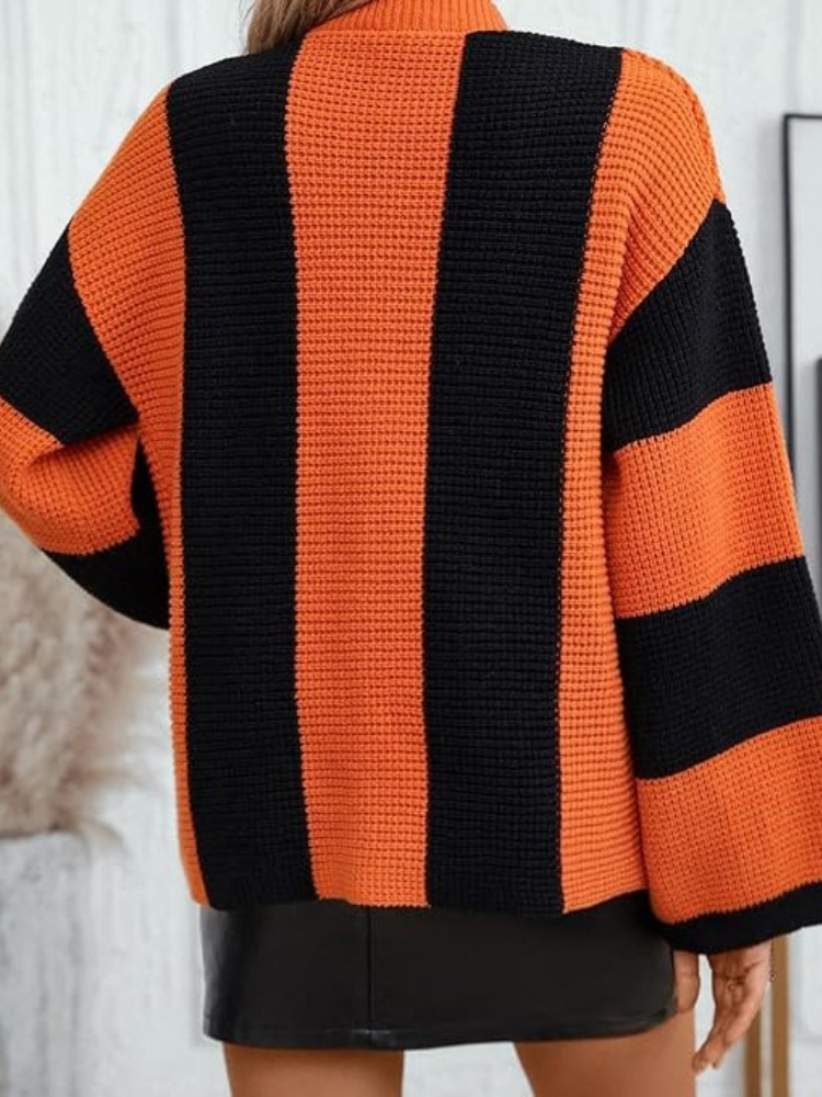 Drune | Gestreifter Oversized-Strickcardigan