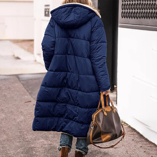 Drune | Gepolsterte warme Parka mit Futterkapuze für Damen