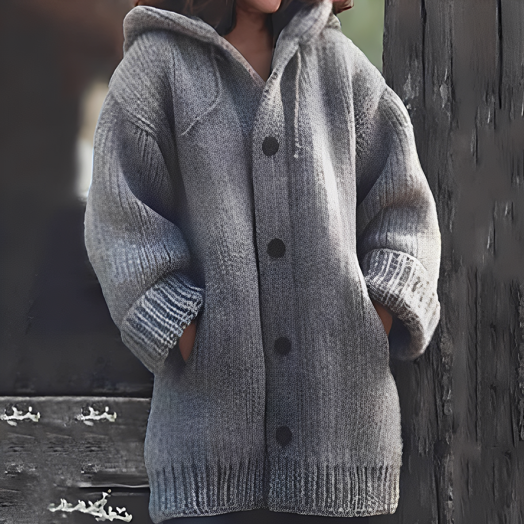 Drune | Bequemer Strickcardigan mit Kapuze für Frauen
