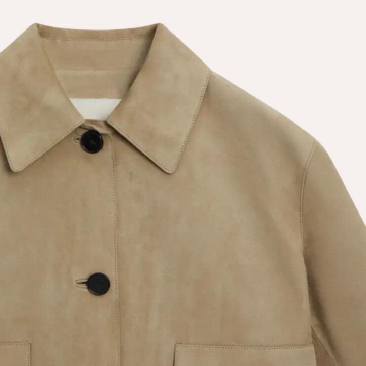 Drune | Beige Lederjacke