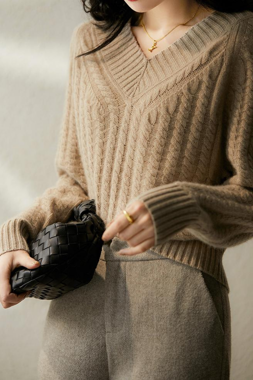 Drune | Pullover aus Strick mit V-Ausschnitt für Damen