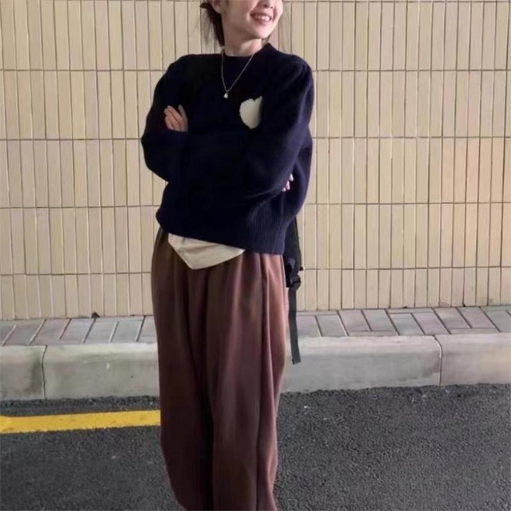 Drune | Grauer Pullover mit Farbblöcken