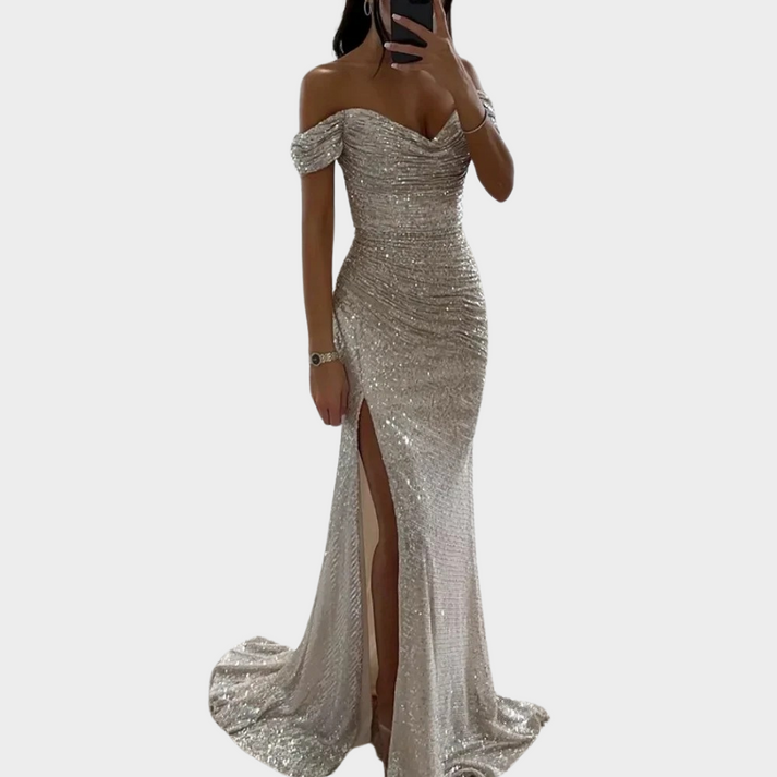 Drune | Damen Lange Elegante Abendkleid Mit Schlitz Für Frauen