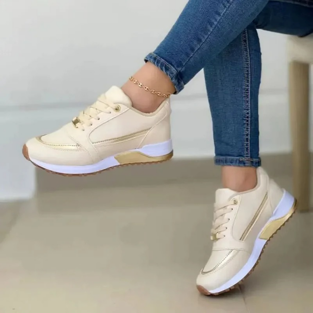 Drune | Sportlicher Stil Leder weiß weich Sohle Damen Schuhe