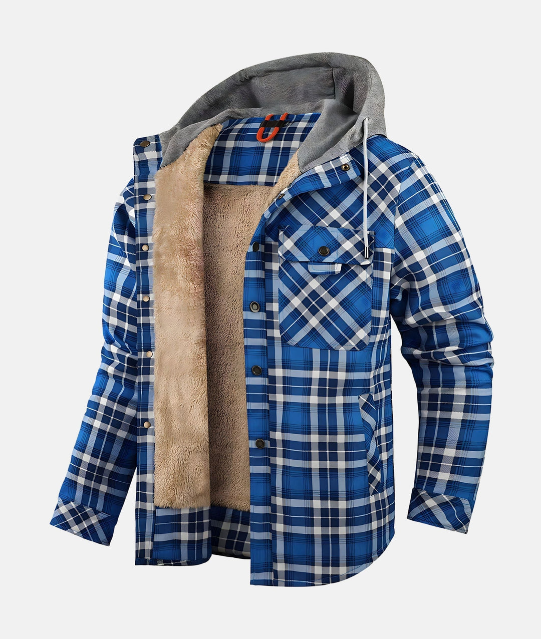 Drune | Kariertes Flanelljacke mit Kapuze und Futter aus Kunstfell