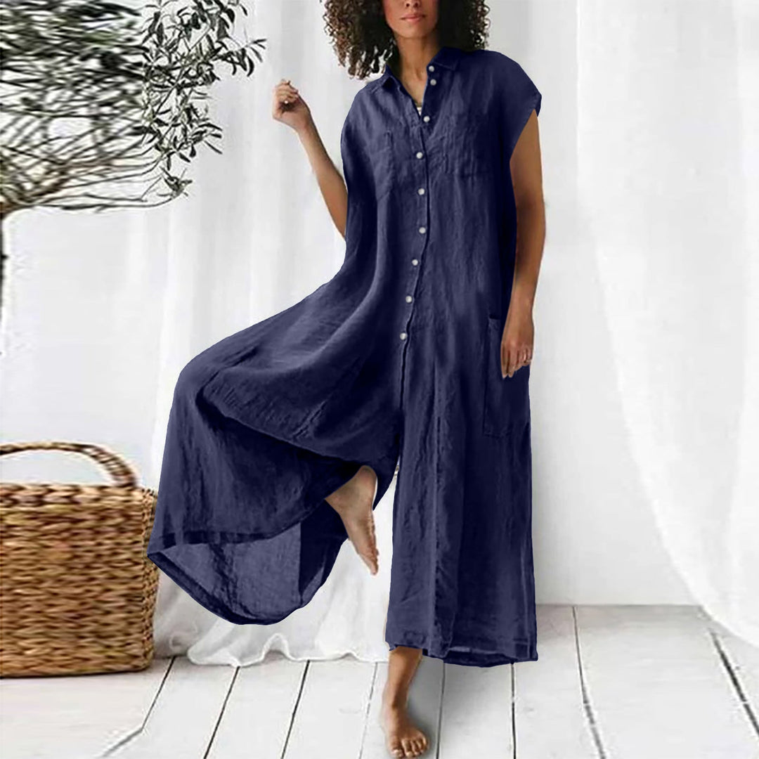 Drune | Super Stylischer Leinen Jumpsuit Für Damen
