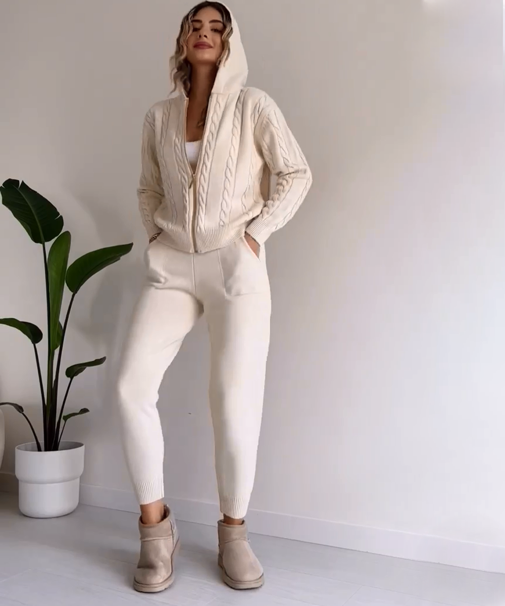 Drune | 2-teiliges Set mit Strickjacke und lässigem Jacquard-Pullover