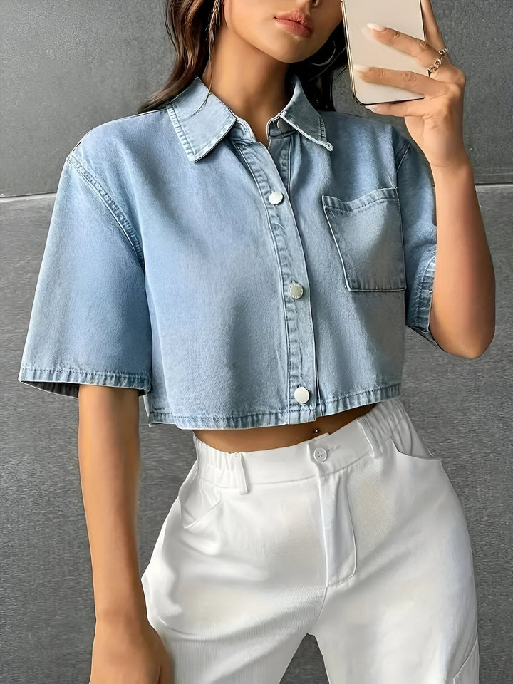 Drune | Mühelos Schickes Hellblaues Denim-Shirt