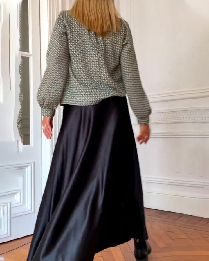 Drune | Legere Bluse mit V-Ausschnitt und Geometrischem Muster