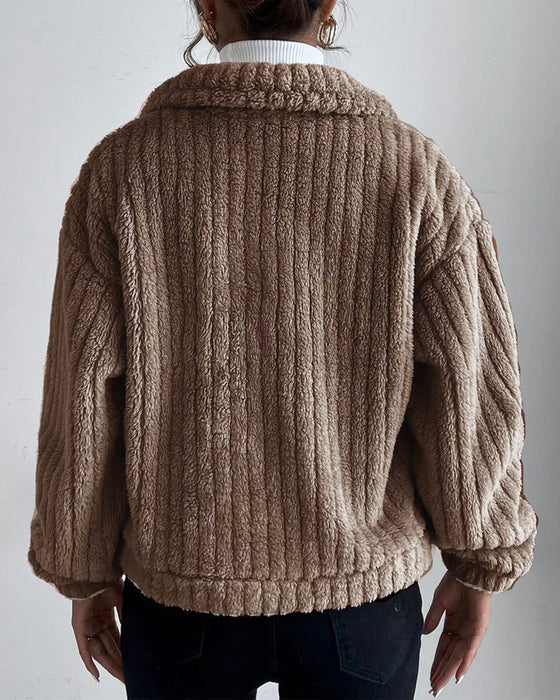 Drune | Klassische Herbst Dicke Jacke mit Revers und Knopf für Frauen