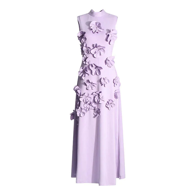 Drune | Langes Rosa Kleid Mit Blumen